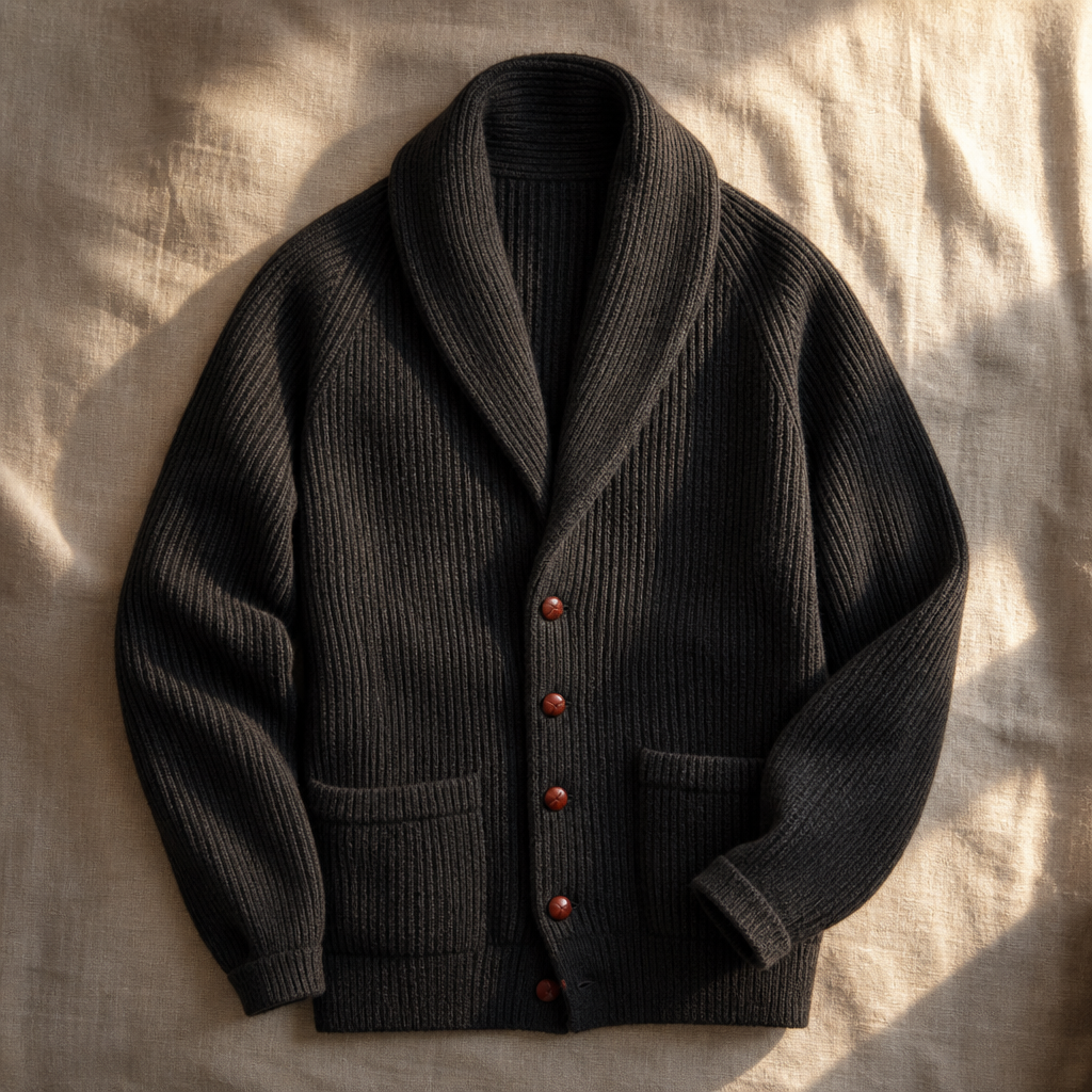 The Belgrave Shawl Collar Cardigan — hero