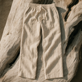 The Capri Drawstring Linen Trouser Sand — hero