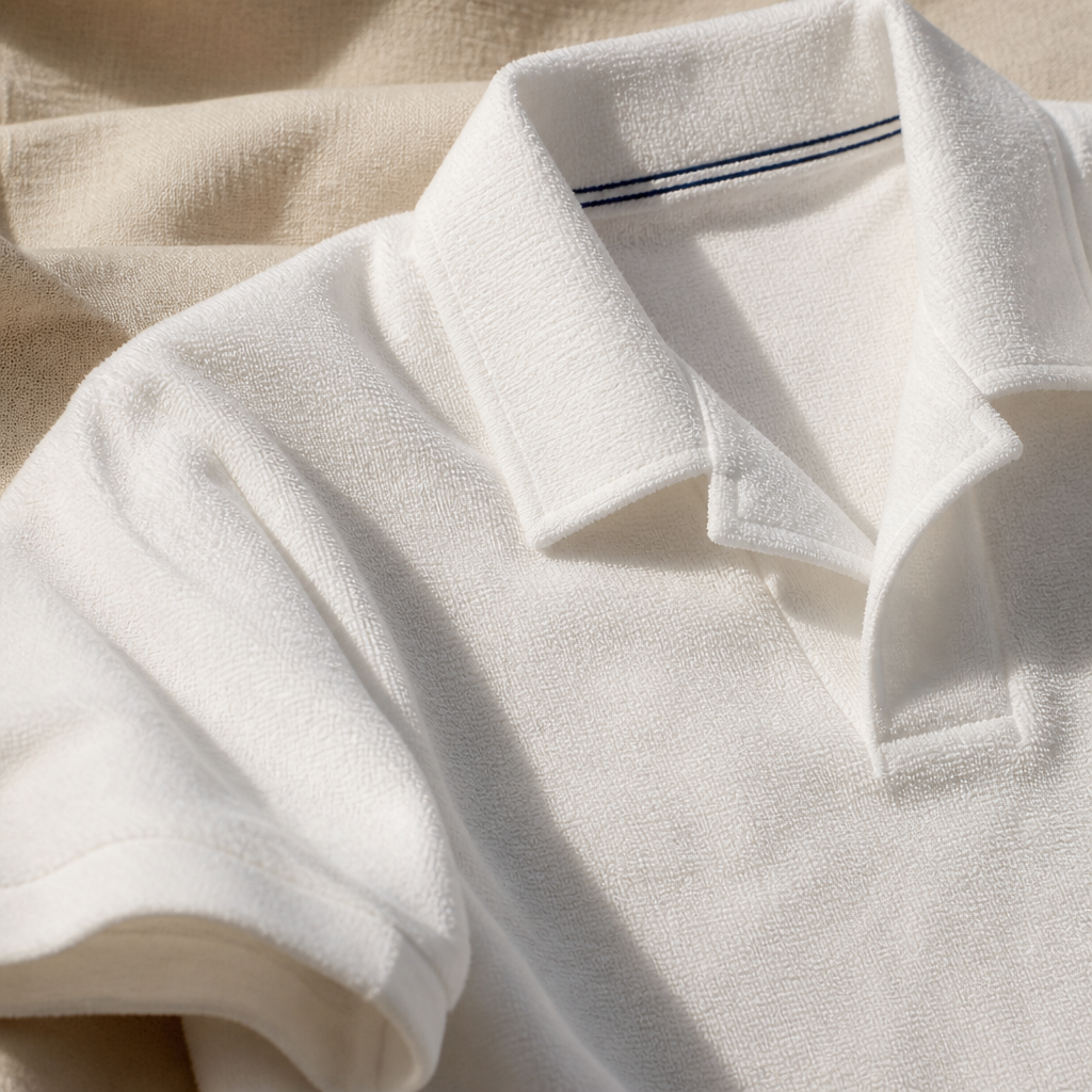 The Capri Towelling Polo — detail