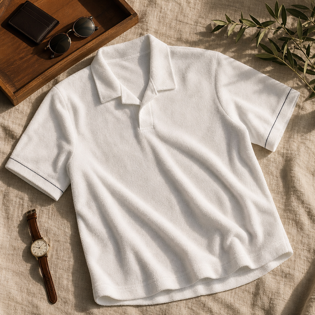 The Capri Towelling Polo — lifestyle