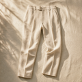 The Hayes Tailored Linen Trouser Sand — hero