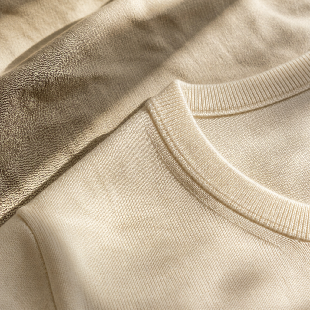 The Marylebone Fine Merino Crew — detail