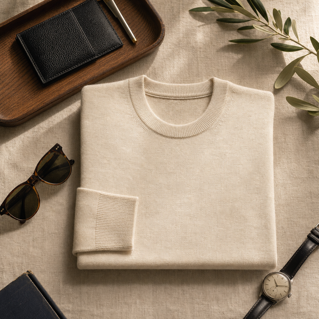 The Marylebone Fine Merino Crew — lifestyle