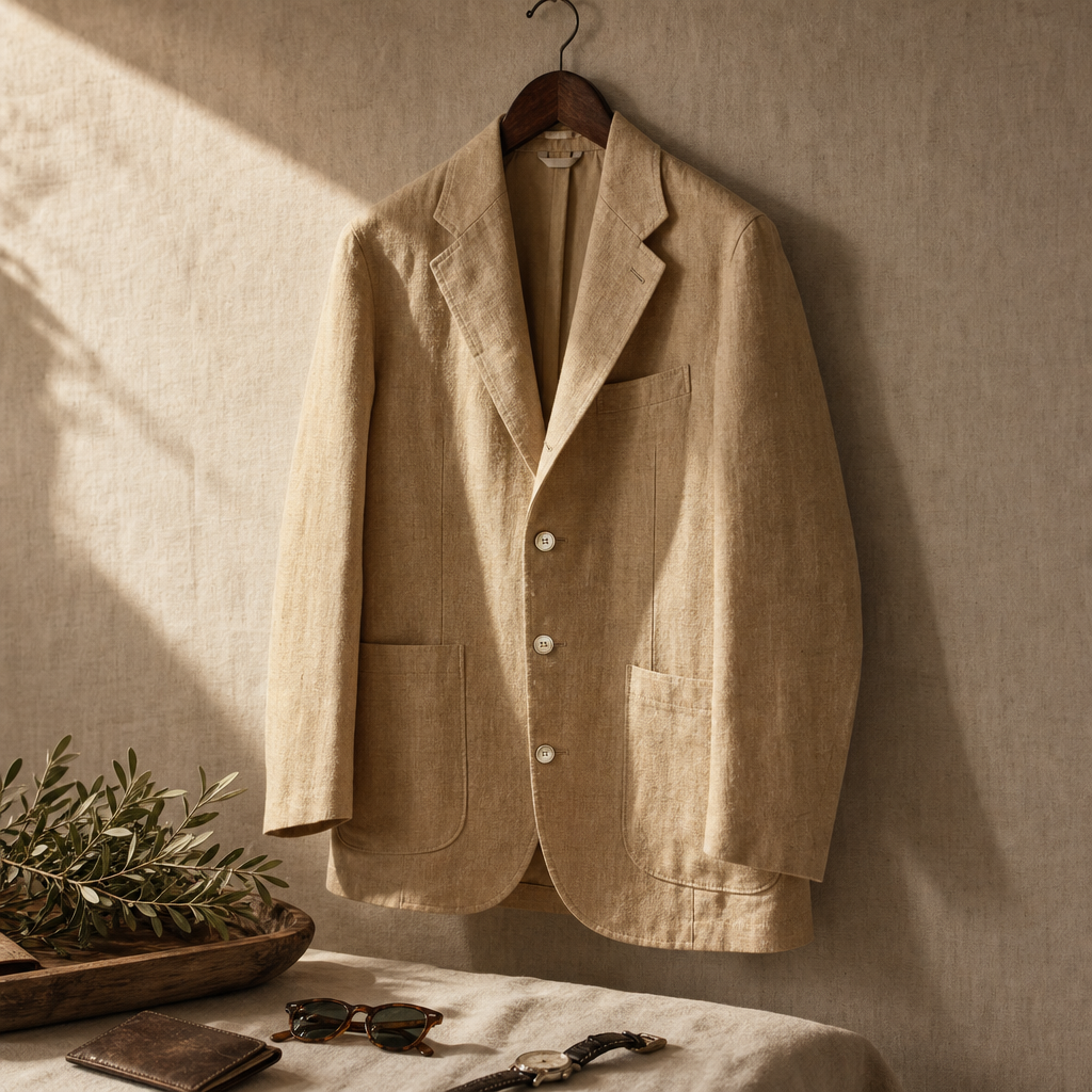 The Riviera Linen Jacket — lifestyle
