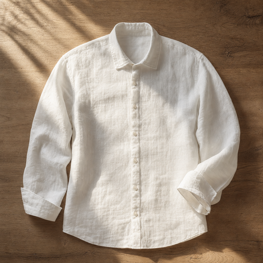 The Riviera Linen Shirt White — hero